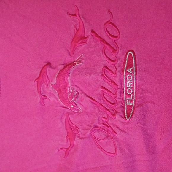 4/$40 Pink Orlando Dolphin Tee - Size Large - Picture 5 of 7